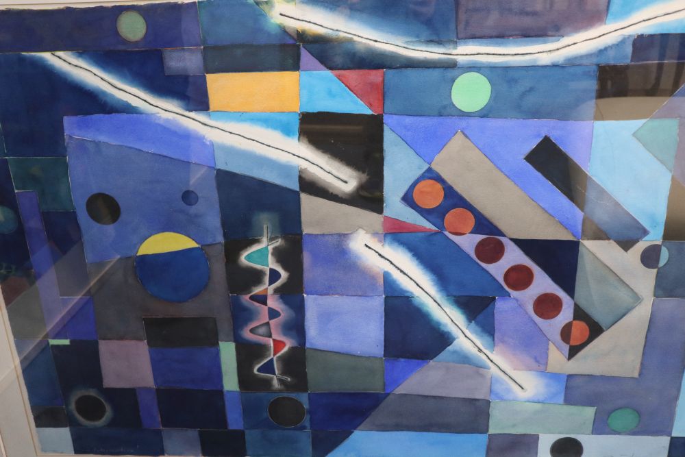 Harvey Daniels (1936-2013), watercolour, Interaction, signed and dated 95, 66 x 101cm.